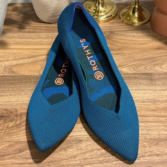Rothy's Size 10 Rare Teal Blue The Point Flat Comfort Casual Everyday Slip-on - Picture 5 of 7